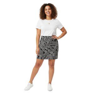 Rafaella Comfort Black Stretch Skort Size L Pull-On Skirt with Shorts